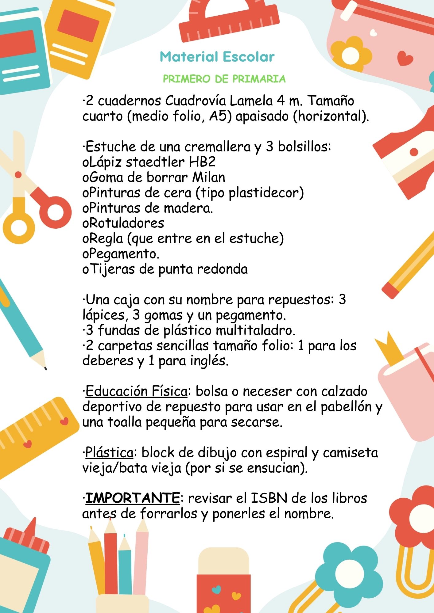 Material escolar 1º 26-27